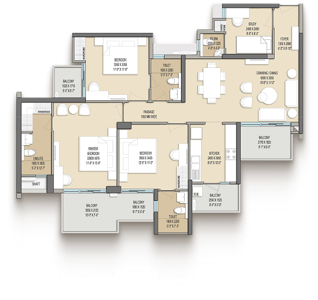 Floor Plan - 3BHK & 4BHK Layout